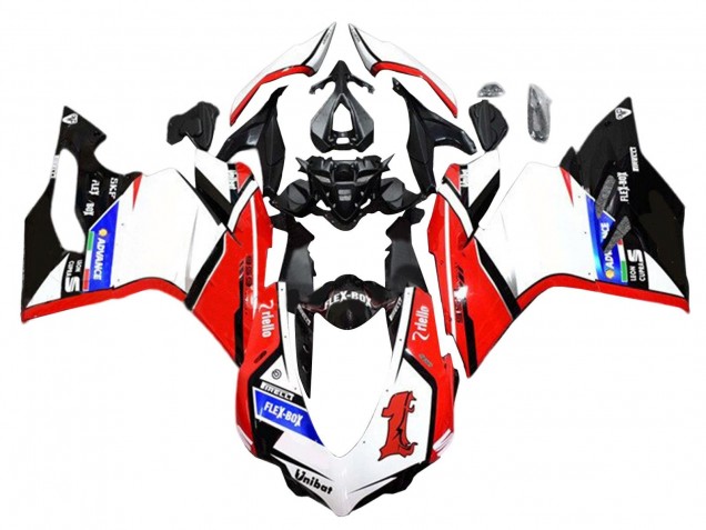 2015-2020 White Red Glossy Black Unibat Flex-Box Ducati 959/1299 Motorcycle Fairings Canada
