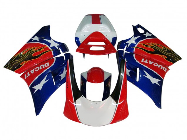 1993-2005 White Red Blue Glossy Black Flame Ducati 748/916/996/998 Motorcycle Fairings Canada