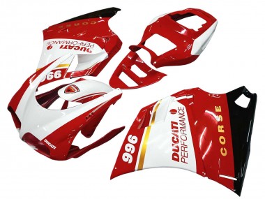 1993-2005 White Red Gold Glossy Black Corse Performance Ducati 996 Motorcycle Fairings Canada