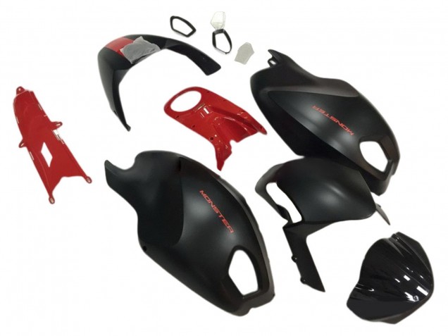 2008-2012 Red Matte Black Monster Ducati Monster 696 796 1100 1100S Motorcycle Fairings Canada