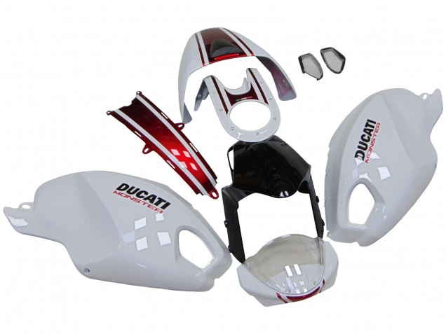 2008-2012 White Red Glossy Black Ducati Monster 696 796 1100 1100S Motorcycle Fairings Canada
