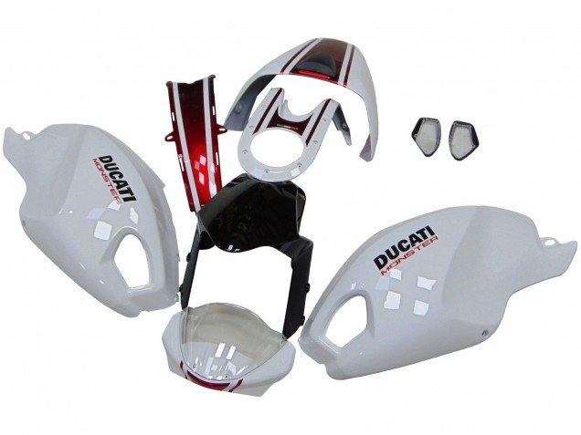 2008-2012 White Red Glossy Black Ducati Monster 696 796 1100 1100S Motorcycle Fairings Canada