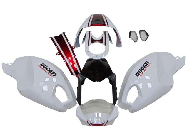 2008-2012 White Red Glossy Black Ducati Monster 696 796 1100 1100S Motorcycle Fairings Canada