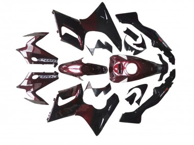 2002-2006 Glossy Black Red Flame Honda CBR125R Motorcycle Fairings Canada