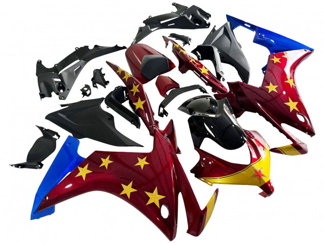2013-2015 Red Blue Yellow Star Honda CBR500R Motorcycle Fairings Canada