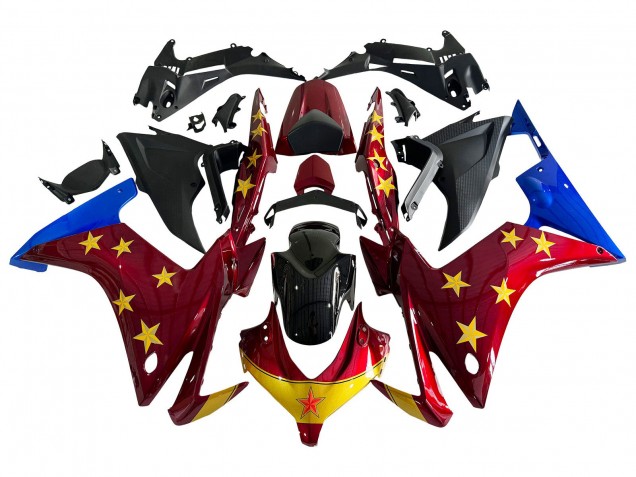 2013-2015 Red Blue Yellow Star Honda CBR500R Motorcycle Fairings Canada