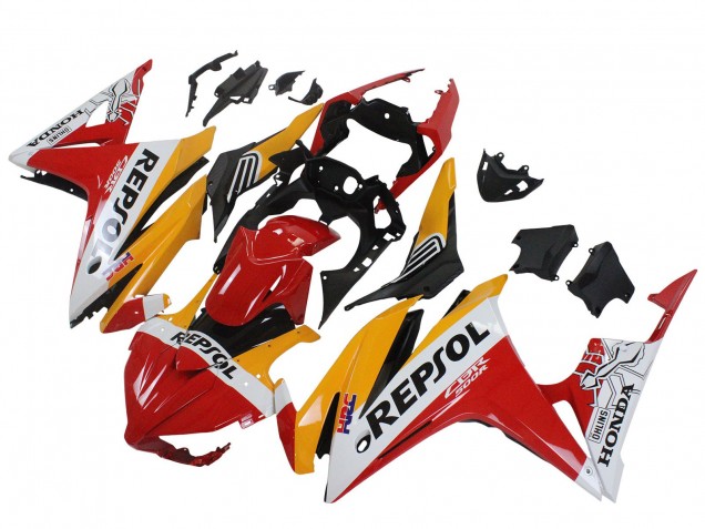 2016-2018 Yellow White Red Repsol HRC Honda CBR500R Motorcycle Fairings Canada
