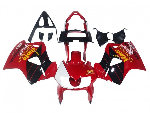 1998-2001 Red White Glossy Black Vimto Honda VFR 800 Motorcycle Fairings Canada