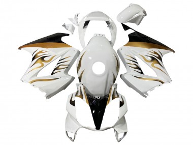 2002-2013 White Gold Flame Honda VFR 800 Motorcycle Fairings Canada
