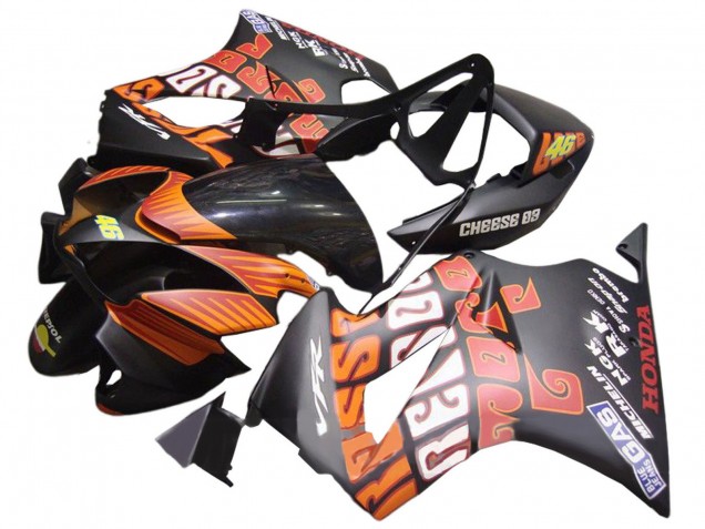 2002-2013 Matte Black Orange Rossi Repsol 46 Honda VFR 800 Motorcycle Fairings Canada