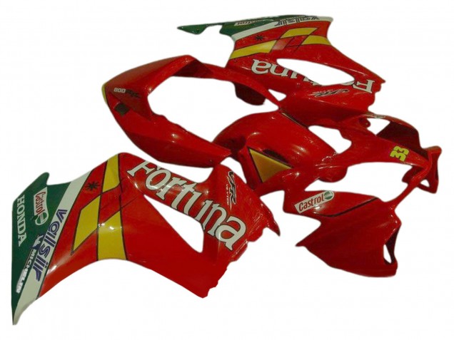 2002-2013 Red Yellow Green Fortuna Castrol Valsir 33 Honda VFR 800 Motorcycle Fairings Canada