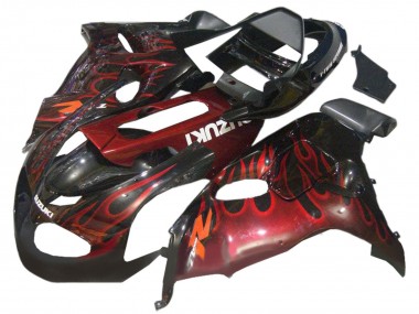 1998-2003 Glossy Black Red Flame Suzuki TL1000R Motorcycle Fairings Canada