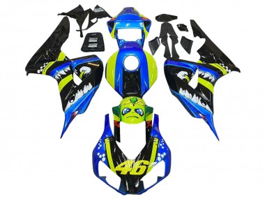 2006-2007 Blue Fluorescent Green Glossy Black Shark 46 Honda CBR1000RR Motorcycle Fairings Canada