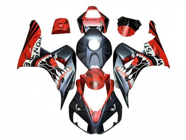 2006-2007 Red Matte Black Monster Shark Honda CBR1000RR Motorcycle Fairings Canada