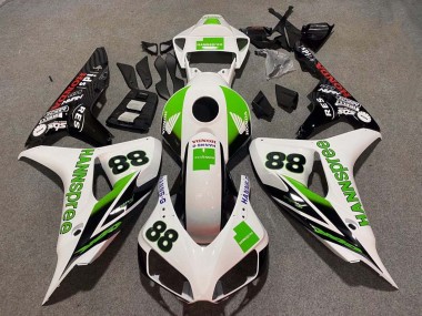 2006-2007 White Green Glossy Black Hannspree 88 Honda CBR1000RR Motorcycle Fairings Canada