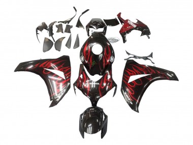 2008-2011 Glossy Black Red Flame Honda CBR1000RR Motorcycle Fairing Canada