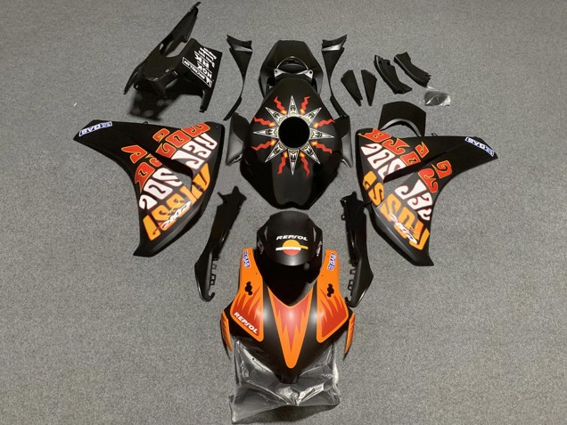 2008-2011 Matte Black Orange Repsol Rossi Honda CBR1000RR Motorcycle Fairings Canada