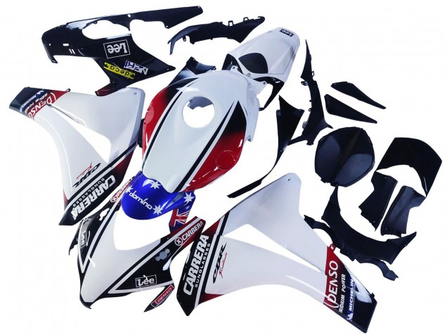 2008-2011 White Red Blue Black Star Lee Carrera Honda CBR1000RR Motorcycle Fairings Canada