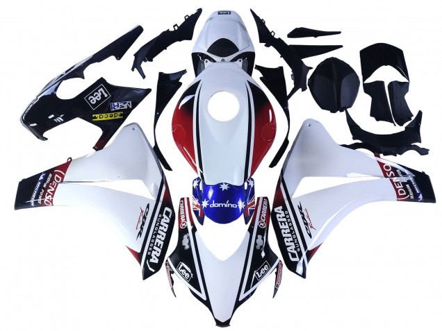 2008-2011 White Red Blue Black Star Lee Carrera Honda CBR1000RR Motorcycle Fairings Canada