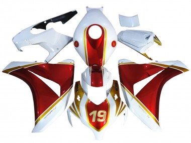 2008-2011 White Red Gold 19 Honda CBR1000RR Motorcycle Fairings Canada