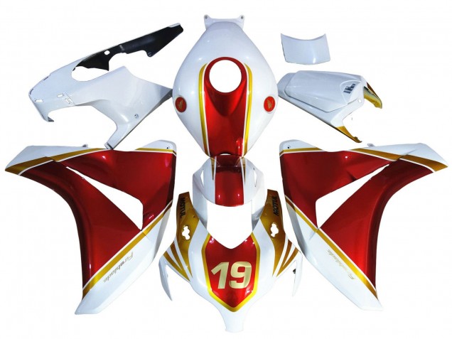2008-2011 White Red Gold 19 Honda CBR1000RR Motorcycle Fairings Canada