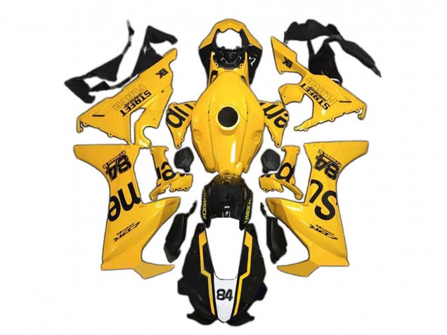 2017-2024 Yellow Glossy Black Supreme 84 Honda CBR1000RR Motorcycle Fairings Canada