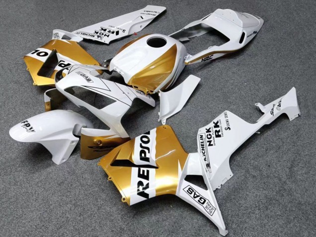 2003-2004 White Gold Black Repsol Honda CBR600RR Motorcycle Fairings Canada
