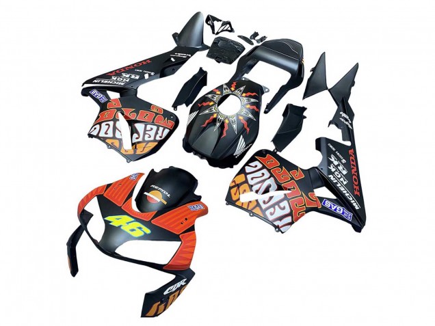 2003-2004 Matte Black Orange Repsol Rossi 46 Honda CBR600RR Motorcycle Fairings Canada