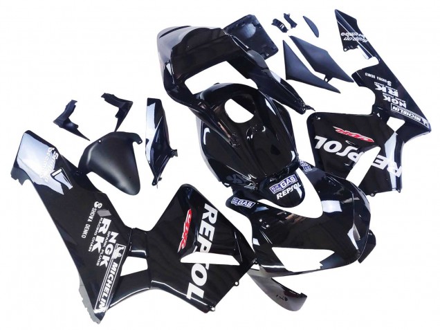 2003-2004 Glossy Black White Repsol Honda CBR600RR Motorcycle Fairings Canada