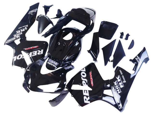 2003-2004 Glossy Black White Repsol Honda CBR600RR Motorcycle Fairings Canada