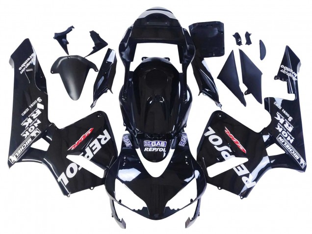 2003-2004 Glossy Black White Repsol Honda CBR600RR Motorcycle Fairings Canada