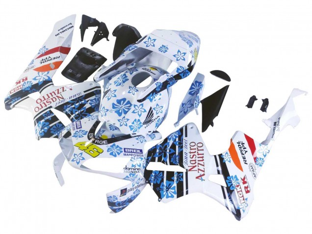 2003-2004 White Blue Red Nastro Azzurro 46 Honda CBR600RR Motorcycle Fairings Canada