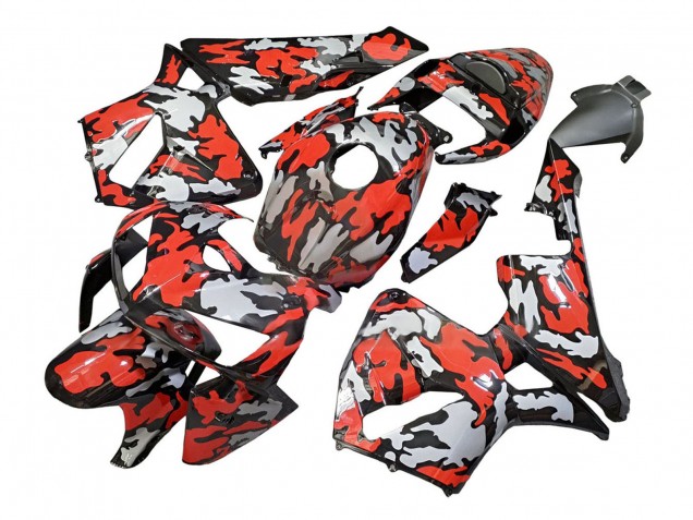 2005-2006 Black with Red Grey Camouflage Honda CBR600RR Motorcycle Fairings Canada