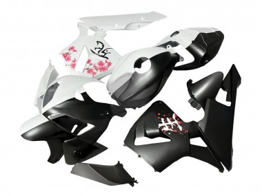2005-2006 Black White with Cherry Blossom Honda CBR600RR Motorcycle Fairings Canada