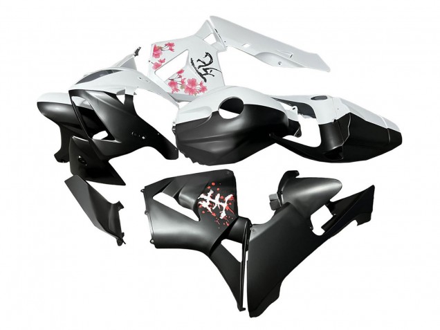 2005-2006 Black White with Cherry Blossom Honda CBR600RR Motorcycle Fairings Canada