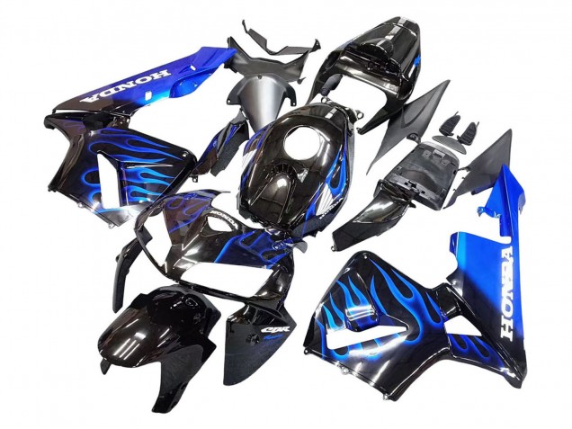 2005-2006 Glossy Black Blue Flame Honda CBR600RR Motorcycle Fairing Canada