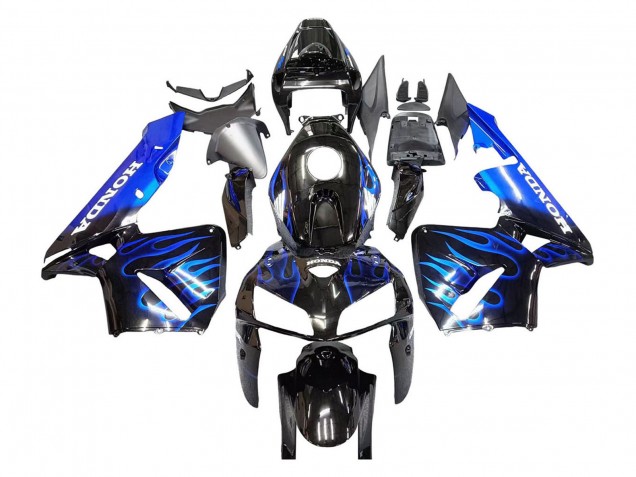 2005-2006 Glossy Black Blue Flame Honda CBR600RR Motorcycle Fairing Canada