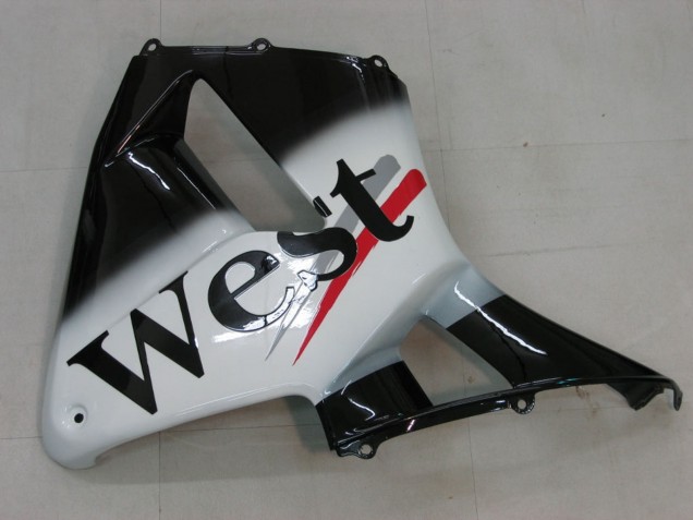 2005-2006 Glossy Black White West Honda CBR600RR Motorcycle Fairings Canada
