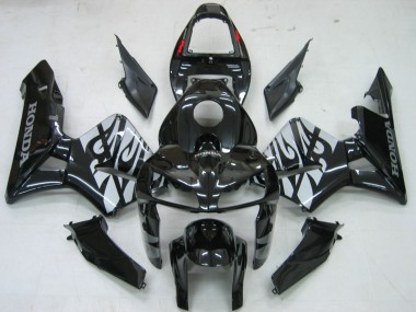 2005-2006 Glossy Black Grey Flame Honda CBR600RR Motorcycle Fairings Canada