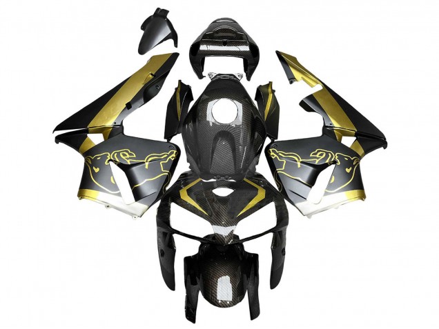 2005-2006 Black Gold Carbon Fiber Honda CBR600RR Motorcycle Fairings Canada