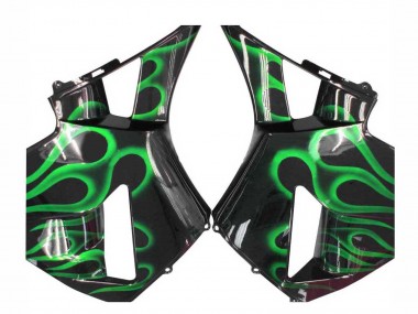 2005-2006 Glossy Black Green Flame Honda CBR600RR Motorcycle Fairings Canada
