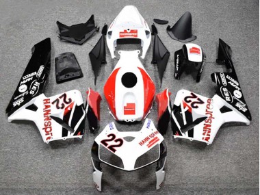 2005-2006 White Red Glossy Black HannSpree 22 Honda CBR600RR Motorcycle Fairings Canada
