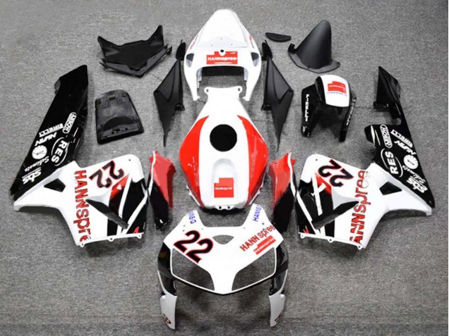 2005-2006 White Red Glossy Black HannSpree 22 Honda CBR600RR Motorcycle Fairings Canada