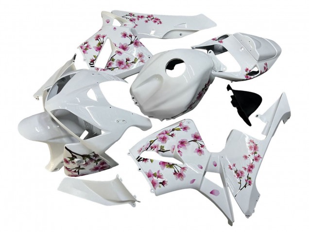 2005-2006 White with Cherry Blossom Honda CBR600RR Motorcycle Fairings Canada