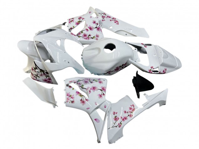 2005-2006 White with Cherry Blossom Honda CBR600RR Motorcycle Fairings Canada