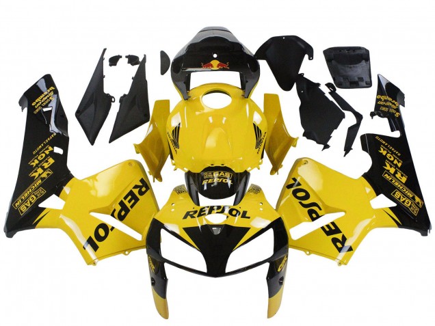 2005-2006 Yellow Black Repsol Honda CBR600RR Motorcycle Fairings Canada