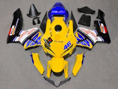 2005-2006 Yellow Blue White Nastro Azzurro 46 Honda CBR600RR Motorcycle Fairings Canada