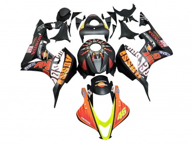 2007-2008 Matte Black Orange Red Rossi Repsol 46 Honda CBR600RR Motorcycle Fairings Canada