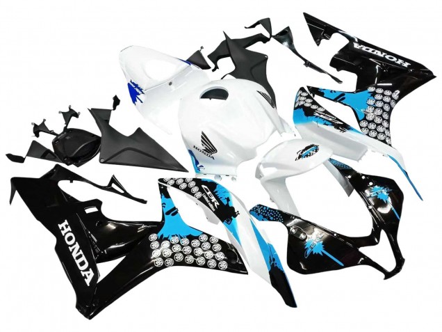 2007-2008 White Light Blue Glossy Black Honda CBR600RR Motorcycle Fairings Canada