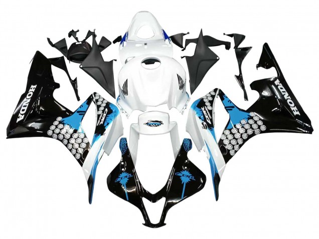 2007-2008 White Light Blue Glossy Black Honda CBR600RR Motorcycle Fairings Canada